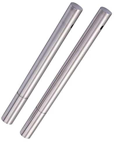 2 Pcs Stainless Steel Barbecue Skewers Storage Tube Metal Sticks Organize Container for Home Restaurant Use (30cm, 35cm)