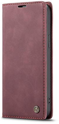 Chocoyi Kompatibel mit iPhone 13 Pro Hülle Leder,Magnetverschluss Premium PU Leder Flip Case,Standfunktion.-rot