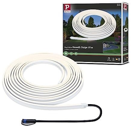 Paulmann 94681 Plug & Shine LED Außenleuchte Stripe Smooth IP68 1m incl. 1x11 W dimmbar Weiß Kunststoff 3000 K