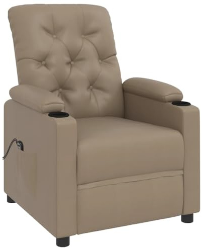 vidaXL Relaxsessel mit Aufstehhilfe Fernsehsessel Liegesessel Aufstehsessel TV Sessel Ruhesessel Polstersessel Wohnzimmer Cappuccino-Braun Kunstleder