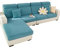 SHANNA Sofa Überzug Stretch, Couch Sofabezug 1 2 3 Sitzer L Form Ecksofa, Sofa Cover Sitzkissenbezug Sofaüberwürfe rutschfest Möbelschutz mit Elastischem Boden,(Blätterblau, Recamiere)