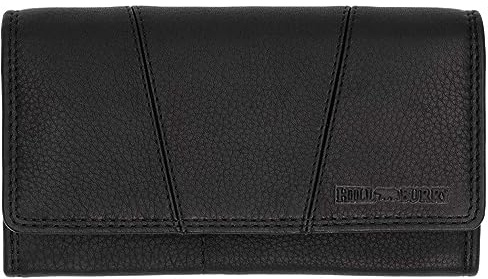 Hill Burry Damen Geldbörse Portemonnaie echt naturgegerbt Leder | Reißverschluss | praktisches Kleingeldfach | Brieftasche | Geldbeutel | Wallet | RFID Schutz Green