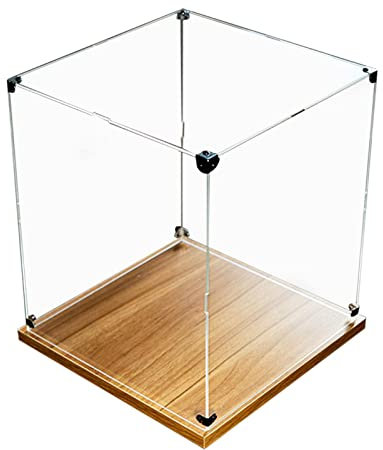 Milageto Transparente Vitrine, Mehrzweck-Dekoration, staubdichter Acryl-Schaukasten für Puppen-Actionfiguren, Miniaturfiguren, Wohnzimmer-Sammlerstücke , 20 cm x 20 cm x 20 cm