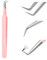 FADVAN Pince Extensions Cils a Epiler Pour Pince à Epiler Extension de Cils Professionnel Coude Métallique en Acier Inoxydable Pince à épiler Autonome Rose(Pince à 90°)