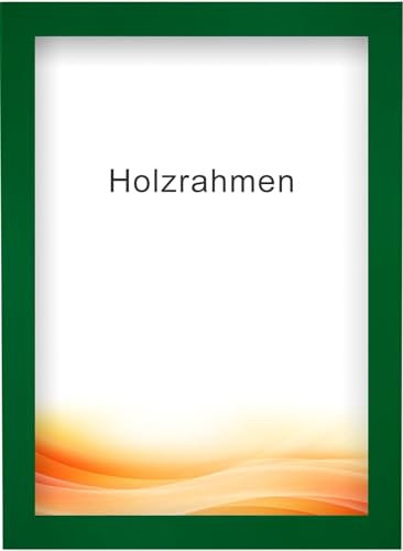 RAWWEST.BIS Holz Bilderrahmen 21x29,7 cm DIN A4 Plakatrahmen mit Acrylglas Rahmen für Bilder Poster Fotos und Puzze - Grün