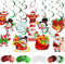 DERAYEE 51 x Weihnachtsdeckendekorationen, Weihnachtsdekoration, Folienwirbel-Dekorationen für drinnen und draußen, Weihnachtsfeiertags-Party-Dekoration