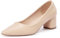 GENSHUO Escarpins Confort Femme - Talon 6cm/2.4in, PU de Haute Qualité, Conçus pour Pieds Sensibles et Larges, Classiques et Polyvalents, Beige Mat,42 EU