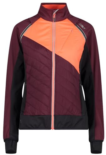CMP W Jacket Detachable Rot - PrimaLoft Warme atmungsaktive Damen Softshell Jacke, Größe 42 - Farbe Burgundy