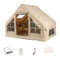 Inflatable Camping Tents with Pump, Air Glamping Tents, Easy Setup Waterproof and Windproof Blow up Tent, 4 Seasons Oxford Cabin Tent with Mesh & Chimney Window. (Small)