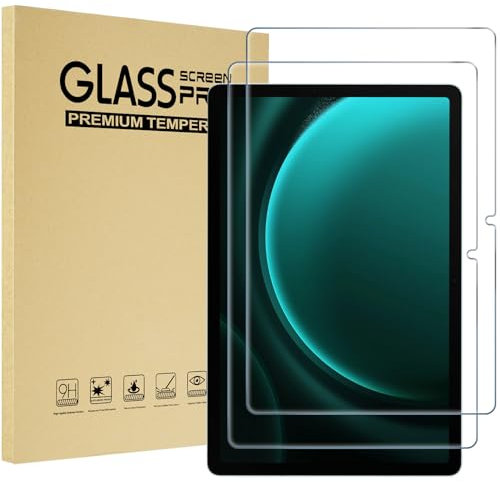ProCase 2 Piezas Protector de Pantalla para Galaxy Tab S9 FE Plus/Tab S9 Plus 12.4 2023, Cristal Templado Compatible con Galaxy Tablet S9+ /S9 FE+ 12.4 Pulgadas -Claro