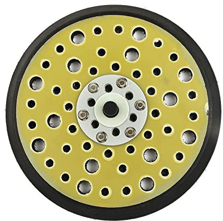 YUETTYY Schleifteller mit Klettverschluss, 150 mm Durchmesser, 54 Löcher, Schleifscheibe für Mirka CEROS DEROS 5/16 Gewinde Schleif- und Polierscheibe