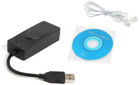DAGIJIRD Externes Modem mit zwei Anschlüssen, USB, 56 K, Sprach-Fax, Daten, Computer/Laptop, Faxmodem für Win7/8/10