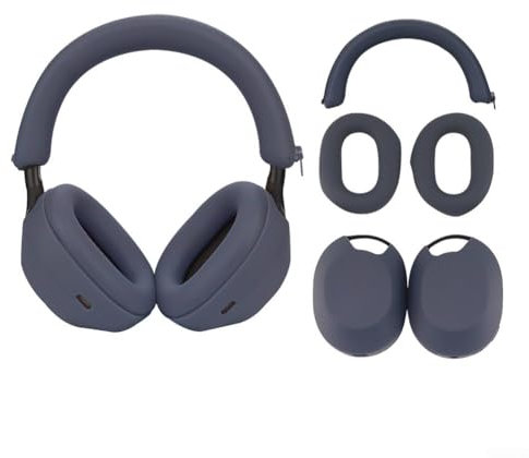 Silicone Case, Headphones Protective Case Cover,Ear Cups For Sony WH1000XM5 Precise Notch Design For Buttons And Holes(Deep Blue)