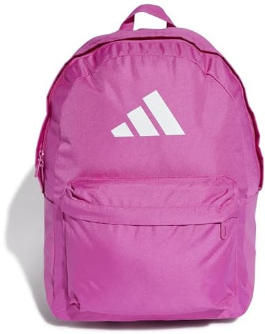 adidas Unisex Classic 3BARS Backpack, semi Lucid Fuchsia/White, One Size