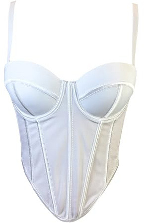 Woboren Bustier Corset Crop Top Soutien-Gorge Clubwear Slim Vest Costume