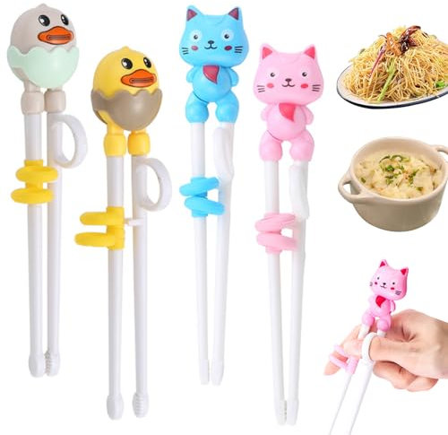 4 Pièces Entraîner Des Baguettes, Baguettes Chinoises Baguettes De Dessin Animé d'Animaux Baguettes d'Entraînement, Pour Débutants Assistant Baguettes Facile à Tenir Et Réutilisable