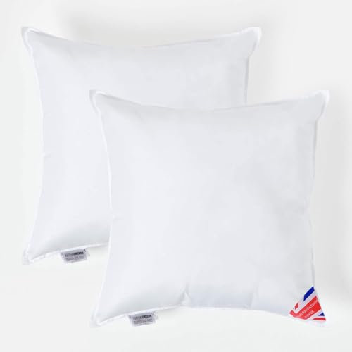 Homescapes Super-Mikrofaser Füllkissen 50x50 cm – 2er-Set Kissen wie Daunen, hypoallergene Kissenfüllung/Innenkissen für Dekokissen wie Sofakissen & Bettkissen oder kleine Kopfkissen