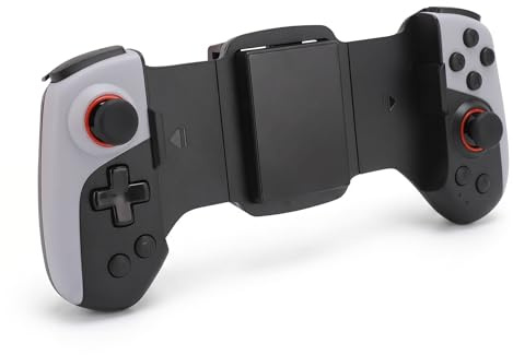 Zunate Mobiler Gamecontroller für Telefon, Kabelloses Bluetooth Gamepad mit RGB Lüfter und Anpassbaren Tasten, 13,6–18,4 cm Verstellbar, für Android für für