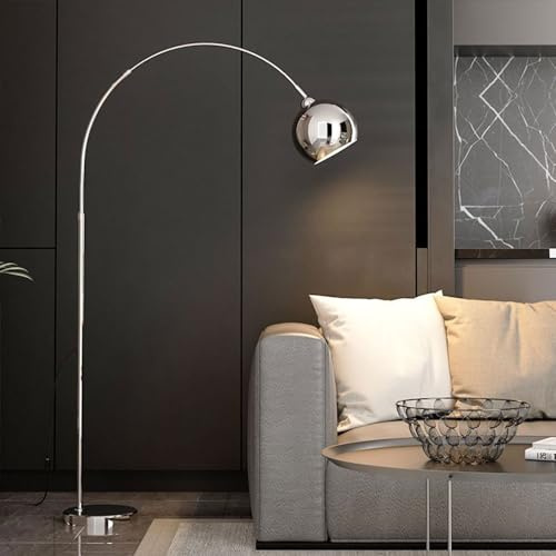 Wylolik Nordische minimalistische Stehlampe, Klassische Stehlampen in Schwarz/Chrom, höhenverstellbare vertikale Lampe, Lesedekoration, Steh-Stehleuchten, Metallschirm, hohe Lampen für Schlafzimmer
