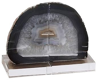 Buchstütze, Buchstützen, dekorative Buchstütze aus natürlichem Achat, schwere Buchstützen aus Stein, 1 Paar, schneidende, polierte Buchstützen, Buchstopper