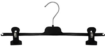 Grucce con Pinze per Pantaloni, Gonne e Vestiti Appendiabiti Salvaspazio Plastica, cod.9600 (50, 9700 Nero)