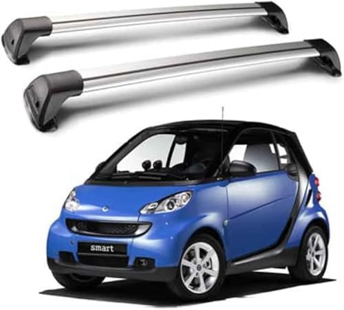 COIEN 2Stück Auto Dachträger für Smart 451 453 Fortwo Forfour, Aluminium Fahrradträger Dachboxen Dachgepäckablage Außen Styling Zubehör,A/451 fortwo