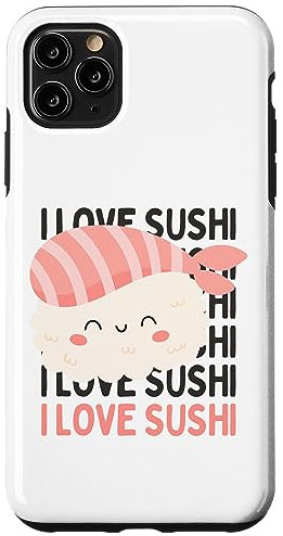 iPhone 11 Pro Max I love Sushi funny cute animal crossing food Kawaii Sushi Case