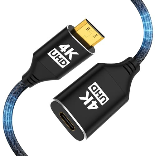 4K USB C to Mini HDMI Cable, Uni-Directional USB C Female to Mini HDMI Male Adapter, Ultra-High Speed 4K@60/2K@120Hz for MacBook Pro, Galaxy S8 to S23, iPhone 15 Series, iPad Pro