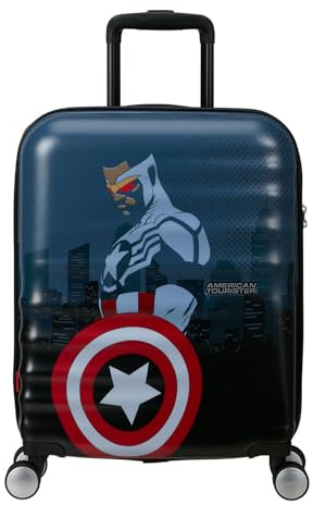 American Tourister Marvel Legends - Handgepäck Koffer 55x40x20 cm, Hartschalenkoffer, Kabinentrolley für Ryanair & die meisten Airlines - Captain America City