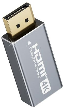 OHBUYAGN Adaptador DisplayPort a HDMI 4K @ 60Hz YCbCr420, DP 1.2 a HDMI 2.0 convertidor compatible con 4K @ 30Hz, 2K @ 60Hz, 1080P a 120Hz, DP macho a HDMI hembra para Lenovo, HP, Dell, PC, ordenador