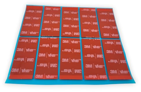 3M 50 x 25mm (10 Stück) VHB 5952 Klebepads – Schwarz – 1,1mm Dick – Extra Starkes Montage-Pad für Pulverbeschichtung & Lack