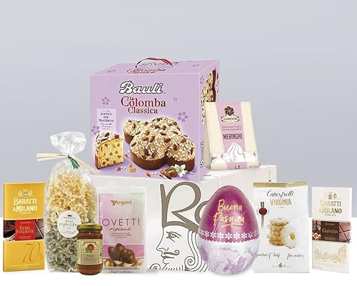 RE REGALO CONFEZIONE REGALO DOLCE PASQUA, 9 Pezzi, Colomba Pasquale, Uova di Pasqua, Cioccolata, Meringhe, Pasta, Sugo e Molto Altro, Idee Regalo Pasqua 2025