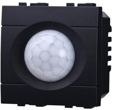 1 MODULO SENSORE DI MOVIMENTO, NERO, COMPATIBILE CON BTICINO LIVING, SENSORE PIR OMINIDIREZIONALE, MODULI E FRUTTI 100% COMPATIBILI, MATERIALI DI ALTA QUALITA'
