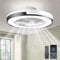 ANZHUANG Ventilateur de plafond LED avec éclairage, silencieux à 6 vitesses, avec lumière, APP, ventilateur de plafond au design moderne avec lumière, adapté au salon, à la chambre (50 cm, noir)