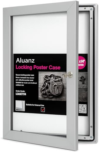 Aluanz Vitrine d'affichage fermé DIN A2, Tableau d'affichage verrouillable exterieur porte avec serrure pour bureaux, campings, hôtels, restaurants, écoles et clubs sportifs - 594 x 420 mm