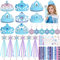 Frozen Gadget Compleanno Bambina Regalini Compleanno Bambini Invitati con Corona Bacchetta Magica Stickers Tatuaggi Portachiavi Pignatta Pensierini Regalini Fine Festa Compleanno Bomboniere