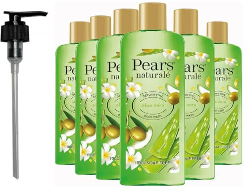 Pears Naturale Body Wash Aloe Vera 250ml 6 Pack + Pump