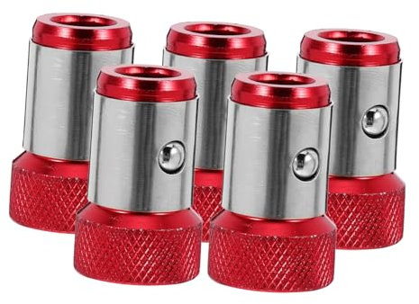 NUOBESTY 5 Stück Teiliges Magnetischer Schraubenzieher Bit Halter für Schaft Robuste Halterung zur Schraubensicherung Kompatibel mit Elektrowerkzeugen Rote Farbe Effiziente Handhabung