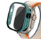 Quirxio Boîtier en verre pour Apple Watch Ultra 2, 49mm, smar twatch PC, protecteur d'écran pare-chocs, couverture trempée, accessoires de bande série iwatch(Official green15,Ultra 2 49mm)