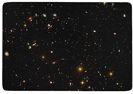 Qjjinxior Teppich, Sternenhimmel, schwarzer Glitzer, weiche Bodenmatte für Wohnzimmer, Schlafzimmer (100 x 150 cm)