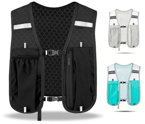 Running Vest for Women Men,Lightweight Hydration Backpack,Breathable Reflective Running Backpacks for Trailrunning Hiking Marathon Cycling, Outdoor Sports