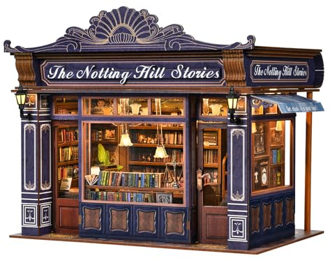 ETKVR Book Nook Kit - DIY 3D Puzzle Buchstütze Booknook Miniatur Puppenhaus | Miniatur Haus mit LED Licht, Modellbausätze Bücherregalen Dekoration Kreative Geschenk für Erwachsene