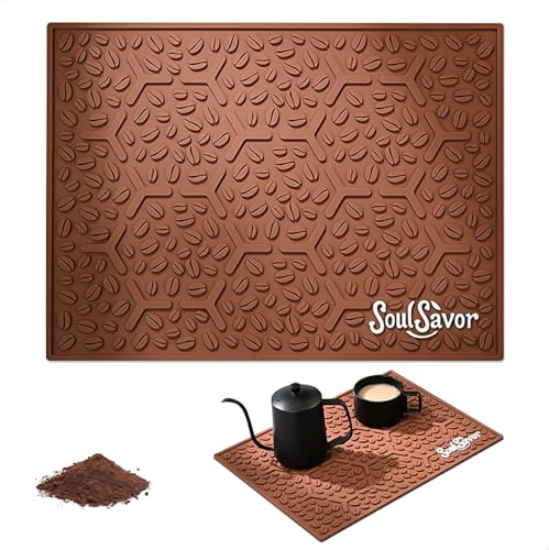 Escurridor de Platos, Alfombrilla Escurreplatos Cocina,Alfombrilla de Silicona Secado Rápido para Encimera Cocina Cafetera y Bar 40x30 cm