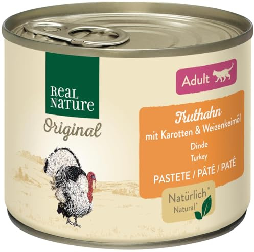 REAL NATURE Original Nassfutter Katze, Adult Truthahn, Karotten 6x200 g