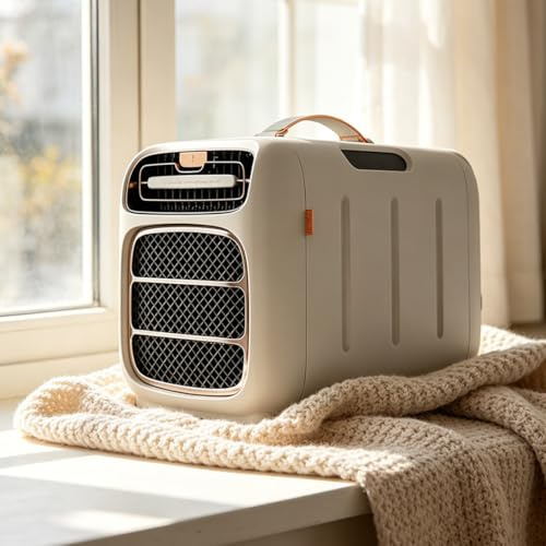 QianCruxtacy Aire Acondicionado Compacto para Camping,Refrigeración y Calefacción,Panel de Control + Mando a Distancia,3 Velocidades,Portátil para Tiendas de Campaña,Caravanas,Dormitorios y Camper