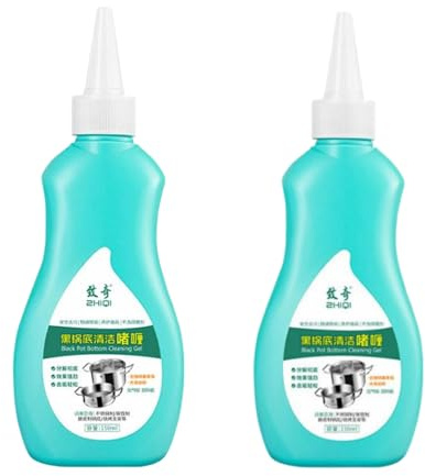 Magic Gel Cleaner for Pots and Pans, 2Pcs Black Pot Bottom Cleaning Gel, Powerful Stainless Steel Cookware Cleaning Paste for Burned Bottoms, Rust Remover Polishing Cleaner, Cooktop Cleaner