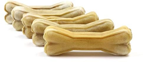 DOGBOSS 100% Natur Kauknochen Hundeknochen, Rinderhaut mit Pansen, 5 Stück 22 cm