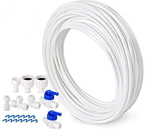 Tspkey 10 M Water Supply Pipe Tube Fridge Connector Kit for European Style Double Fridge Refrigerator (1/4 Pipe)