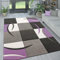 Paco Home Wohnzimmer Teppich In Modernen Pastell Farben, Karo Muster m. 3D Effekt, Grösse:120x170 cm, Farbe:Lila