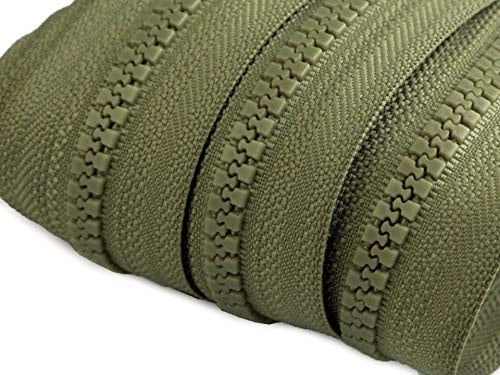 Kunststoff-Reißverschluss 10m endlos Profil 5mm, Farbwahl - Profilreißverschluss, Farbe:298 khaki